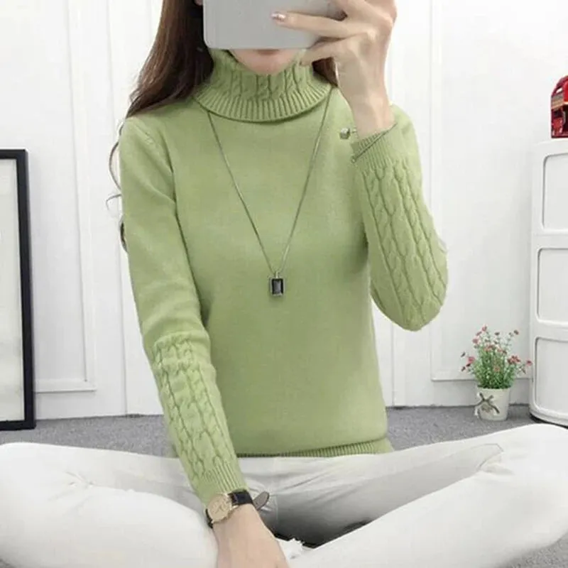 Women Turtleneck Winter Sweater Women  Long Sleeve Knitted Women Sweaters And Pullovers