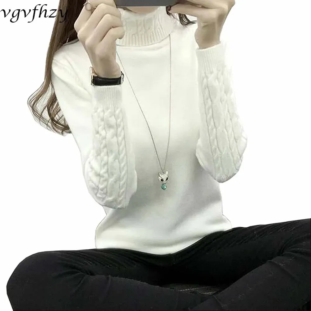 Women Turtleneck Winter Sweater Women  Long Sleeve Knitted Women Sweaters And Pullovers