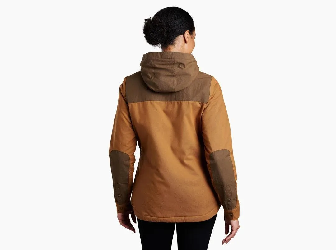 Women's Artisan Hooded Shirtjak - Dark Khaki