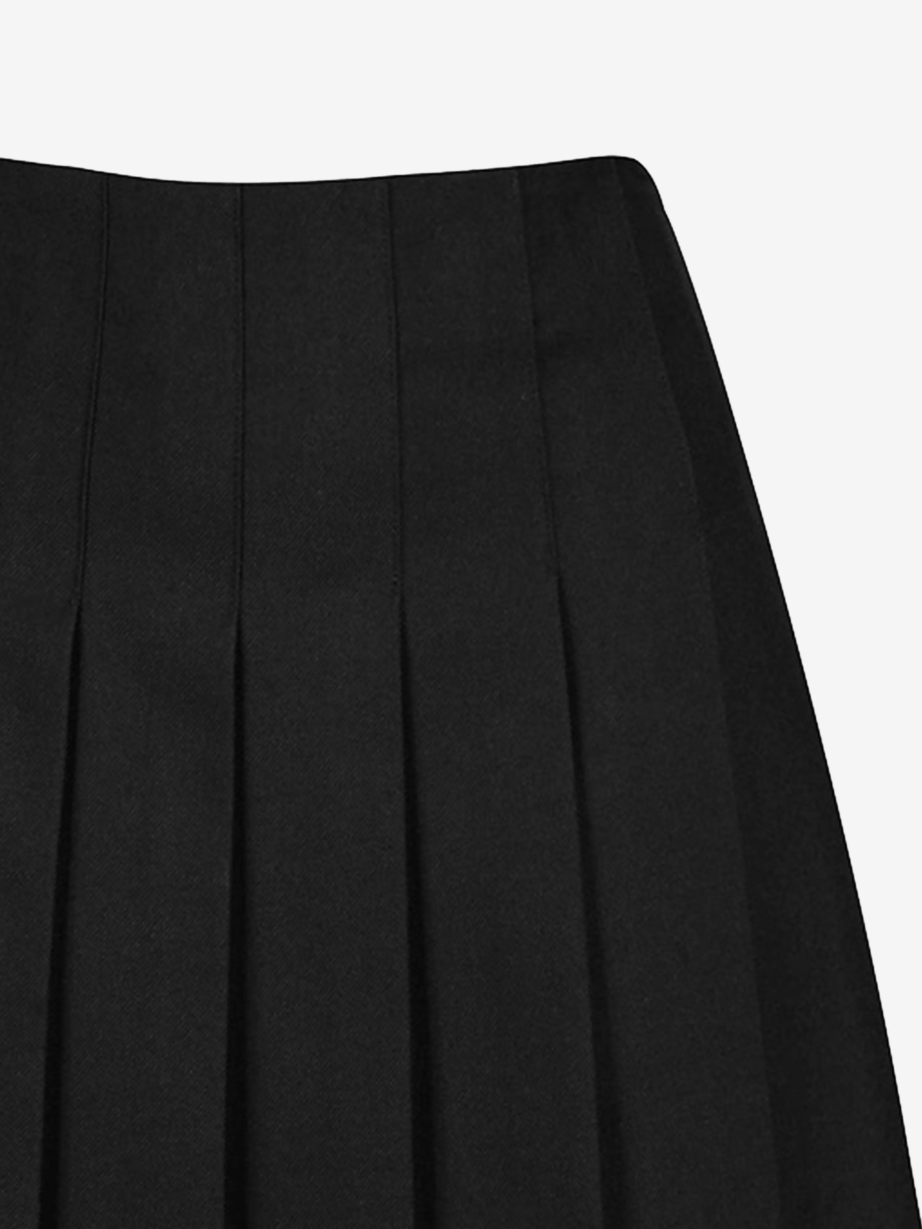 Zeco Girls School Senior Down Pleat Eco Skirt in Black