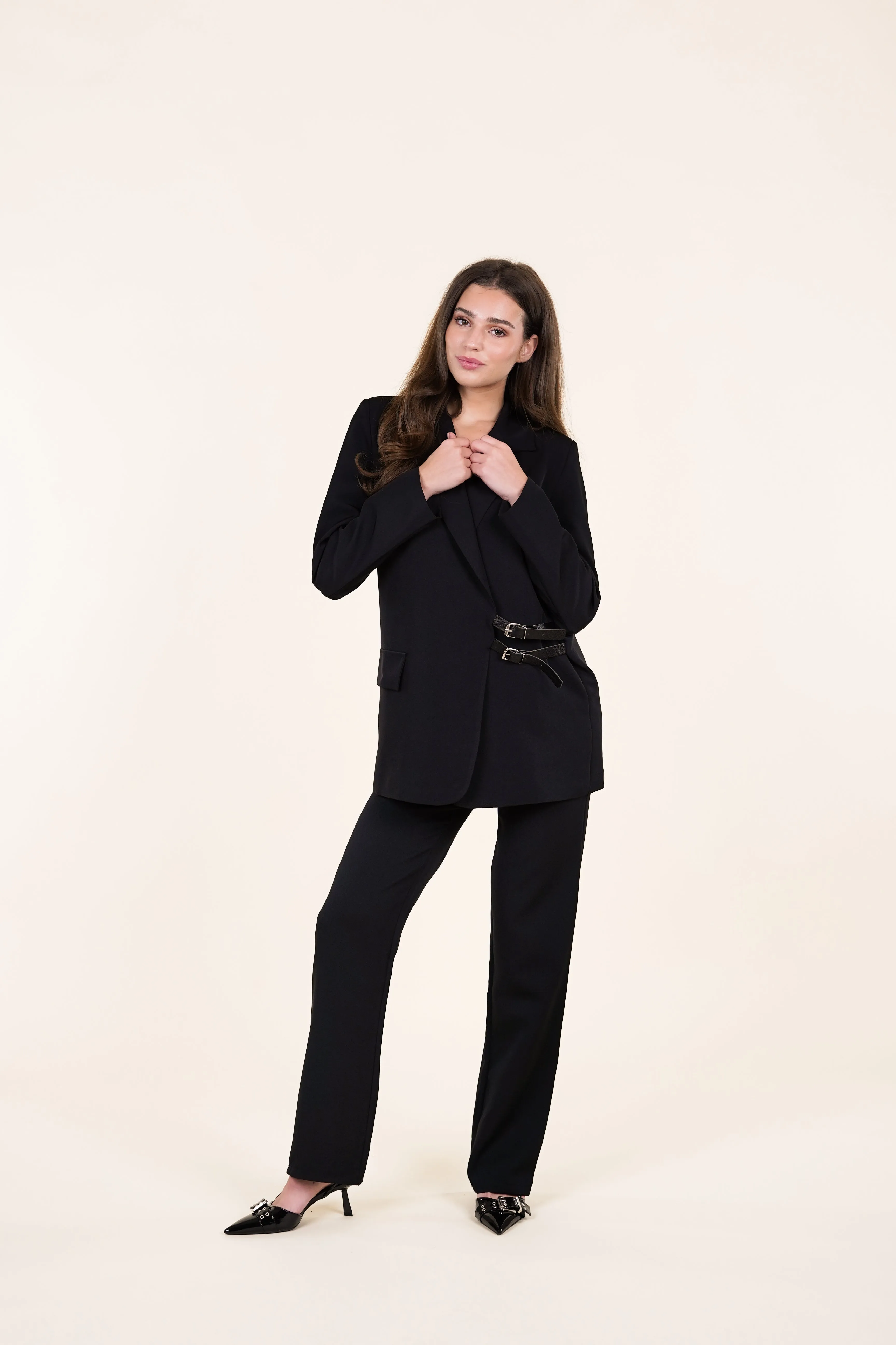 Zwarte blazer met gespen - Neva